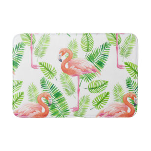 Flamingos en tropische bladeren badmat