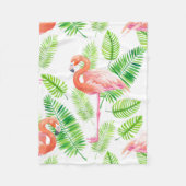 Flamingos en tropische bladeren fleece deken (Voorkant)