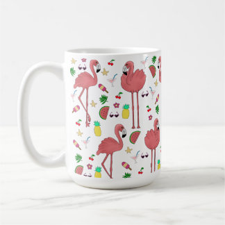 Flamingos en zomerthema koffiemok