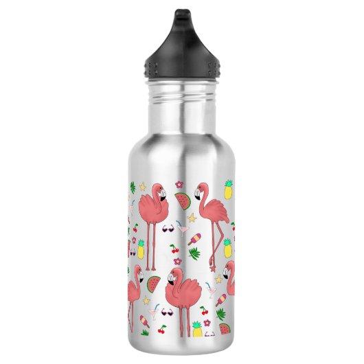 Flamingos en zomerthema waterfles (Rechts)