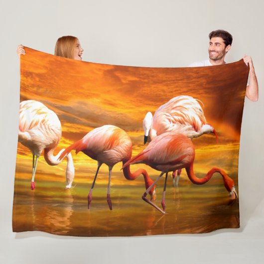 FLAMINGOS FLEECE DEKEN (In situ)