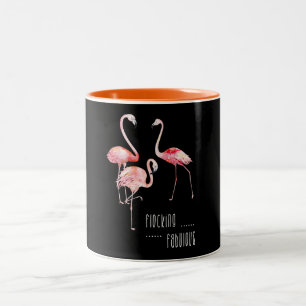 Flamingos Flocking Fabulous Funny Gezegde Gift Tweekleurige Koffiemok