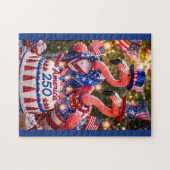 Flamingo's Gefeliciteerd Amerika 250e verjaardag 4 Legpuzzel (Horizontaal)