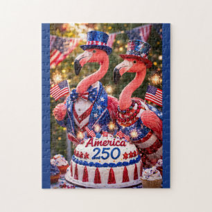 Flamingo's Gefeliciteerd Amerika 250e verjaardag 4 Legpuzzel