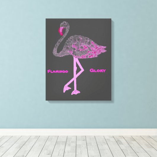Flamingos Glory Canvas Afdruk (Insitu (Houten vloer))