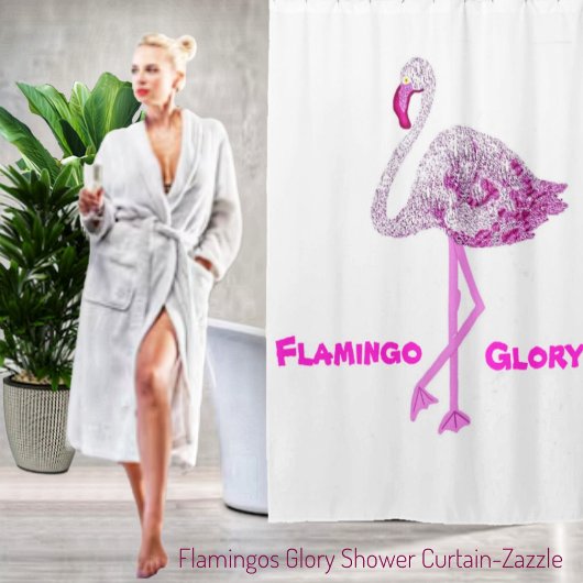 Flamingos Glory Douchegordijn