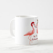 Flamingos grappige kerst koffiemok (Voorkant links)