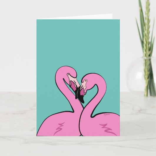 Flamingos Greeting Card Kaart (Voorkant)