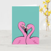 Flamingos Greeting Card Kaart (Gele Bloem)