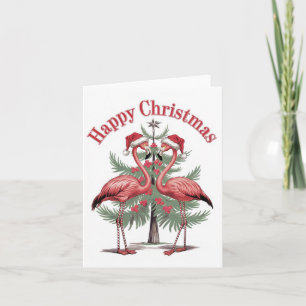 Flamingo's Happy Christmas Summer Kaart