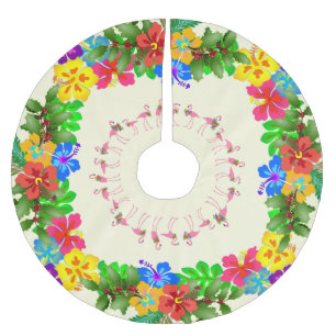 Flamingos Hibiscus Holly Tropische Kerstmis Kerstboom Rok