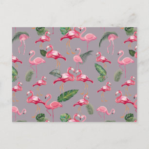 Flamingo's houden van patroon 6 feestdagenkaart