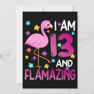 Flamingos  Ik ben 13 jaar na 13e verjaardag ontvla Bedankkaart
