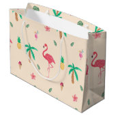 Flamingos in de zomer large cadeautasje (Achterkant Gekanteld)