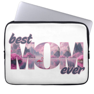 Flamingos in einer Traumwelt - best Mom ever Laptop Sleeve