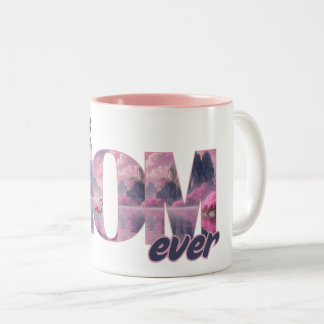 Flamingos in einer Traumwelt - best Mom ever Tweekleurige Koffiemok
