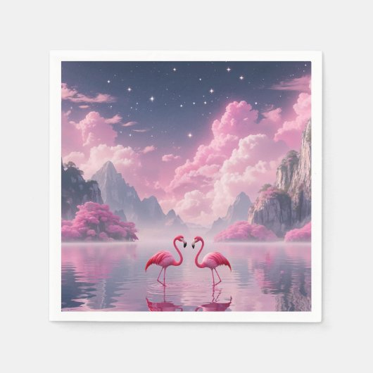 Flamingos in einer Traumwelt Servet (Voorkant)