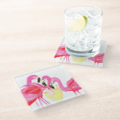 Flamingo's in White Wine Onderzetter (Schuin)