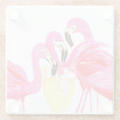 Flamingo's in White Wine Onderzetter (Achterkant)