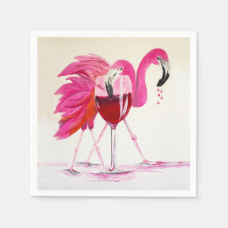 Flamingo's in wijn servet