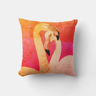 Flamingo's Kunst Kussensloop, Roze Flamingo, Liefd Kussen