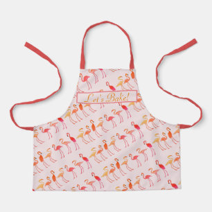 Flamingo's Laten we roze kinder schort bakken