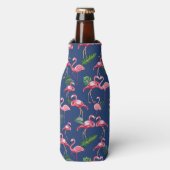 Flamingos Love Pattern 2 Flesjeskoeler (Fles Voorkant)