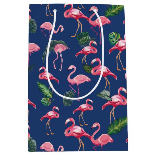 Flamingos Love Pattern 2 Medium Cadeauzakje (Voorkant)