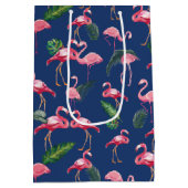 Flamingos Love Pattern 2 Medium Cadeauzakje (Achterkant)
