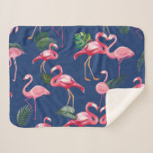 Flamingos Love Pattern 2 Sherpa Deken (Voorkant (horizontaal))