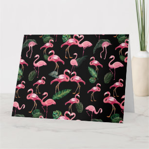 Flamingos Love Pattern 4 Bedankkaart
