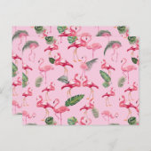 Flamingos Love Pattern 5 Briefkaart (Voorkant / Achterkant)