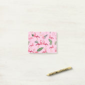 Flamingos Love Pattern 5 Post-it® Notes (Op bureau)