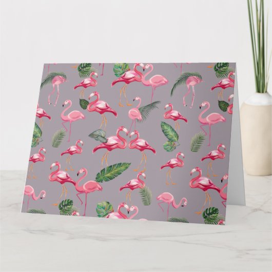 Flamingos Love Pattern 6 Bedankkaart (Voorkant)