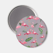 Flamingos Love Pattern 6 Magneet (Voorkant / Achterkant)