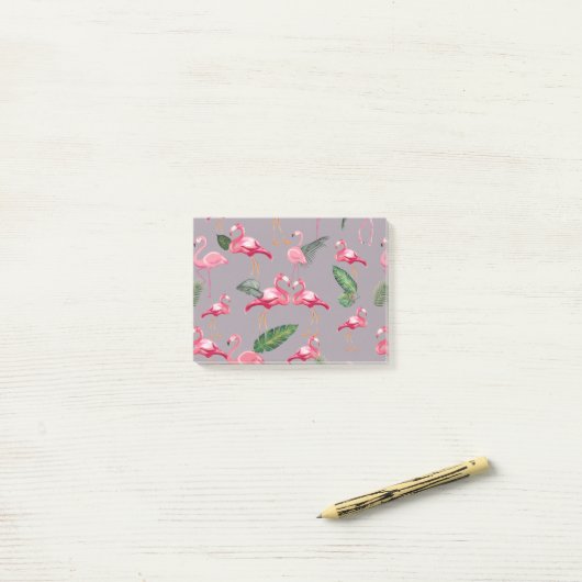 Flamingos Love Pattern 6 Post-it® Notes (Op bureau)