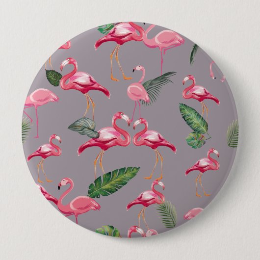 Flamingos Love Pattern 6 Ronde Button 4,0 Cm (Voorkant)