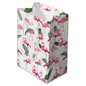 Flamingos Love Pattern Medium Cadeauzakje (Voorkant Gekanteld)