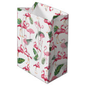 Flamingos Love Pattern Medium Cadeauzakje (Achterkant Gekanteld)