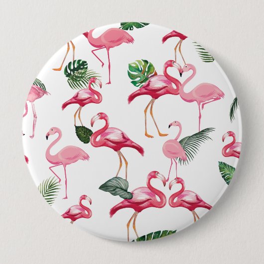 Flamingos Love Pattern Ronde Button 4,0 Cm (Voorkant)