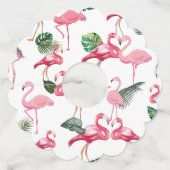 Flamingos Love Pattern Wijnglaslabel (Achterkant)