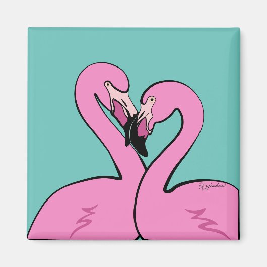 Flamingos Magnet Magneet (Voorkant)