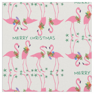 Flamingos Merry kerst Pattern Stof