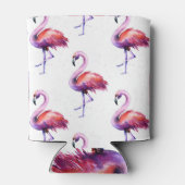 Flamingo's met spatten: waterverf. blikjeskoeler (Achterkant)