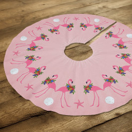 Flamingos met witte roze kerst kerstboom rok