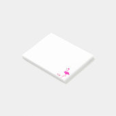 Flamingos & Monogram op wit Post-it® Notes (Schuin)