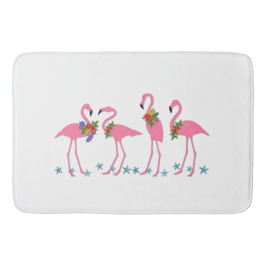 Flamingos n Starfish Tropical Théming Badmat (Voorkant)