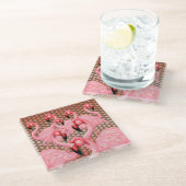 Flamingo's op Parade Onderzetter (Schuin)