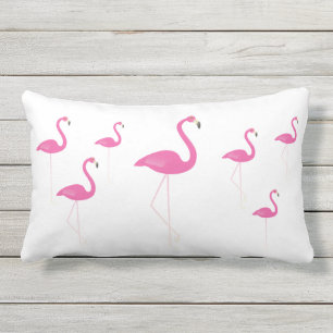 Flamingos op White - Outdoor Pillow Buitenkussen