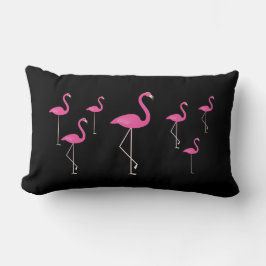 Flamingos op zwart kussen